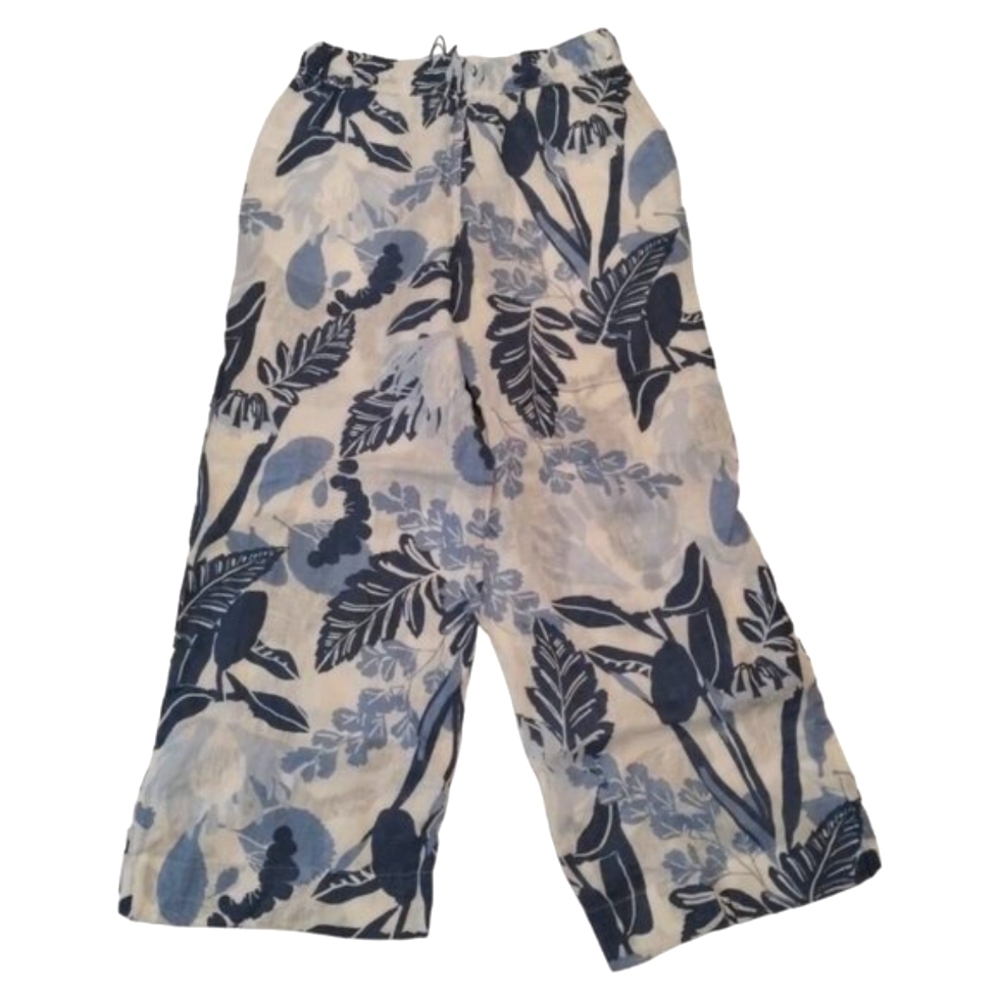 Rachel Zoe Women's Wide Leg 100% Linen Trouser‎ Pants Sz S Tropical Aloha Summer - Picture 3 of 5